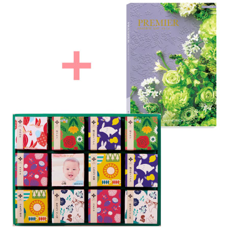 麻布十番 あげもち屋 写真＆名入れ花キューブ詰合せCとプルミエ