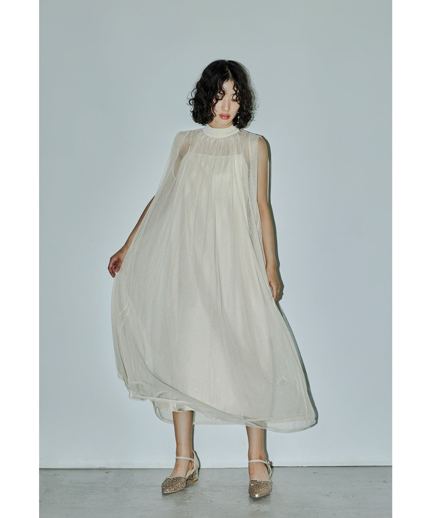 シアーラメAラインドレス マタニティ 妊婦 結婚式 二次会 成人式