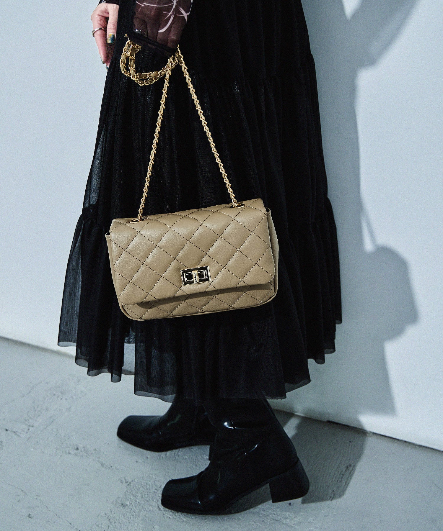 チェーンショルダー キルティング ミニバッグ｜ショルダーバッグ