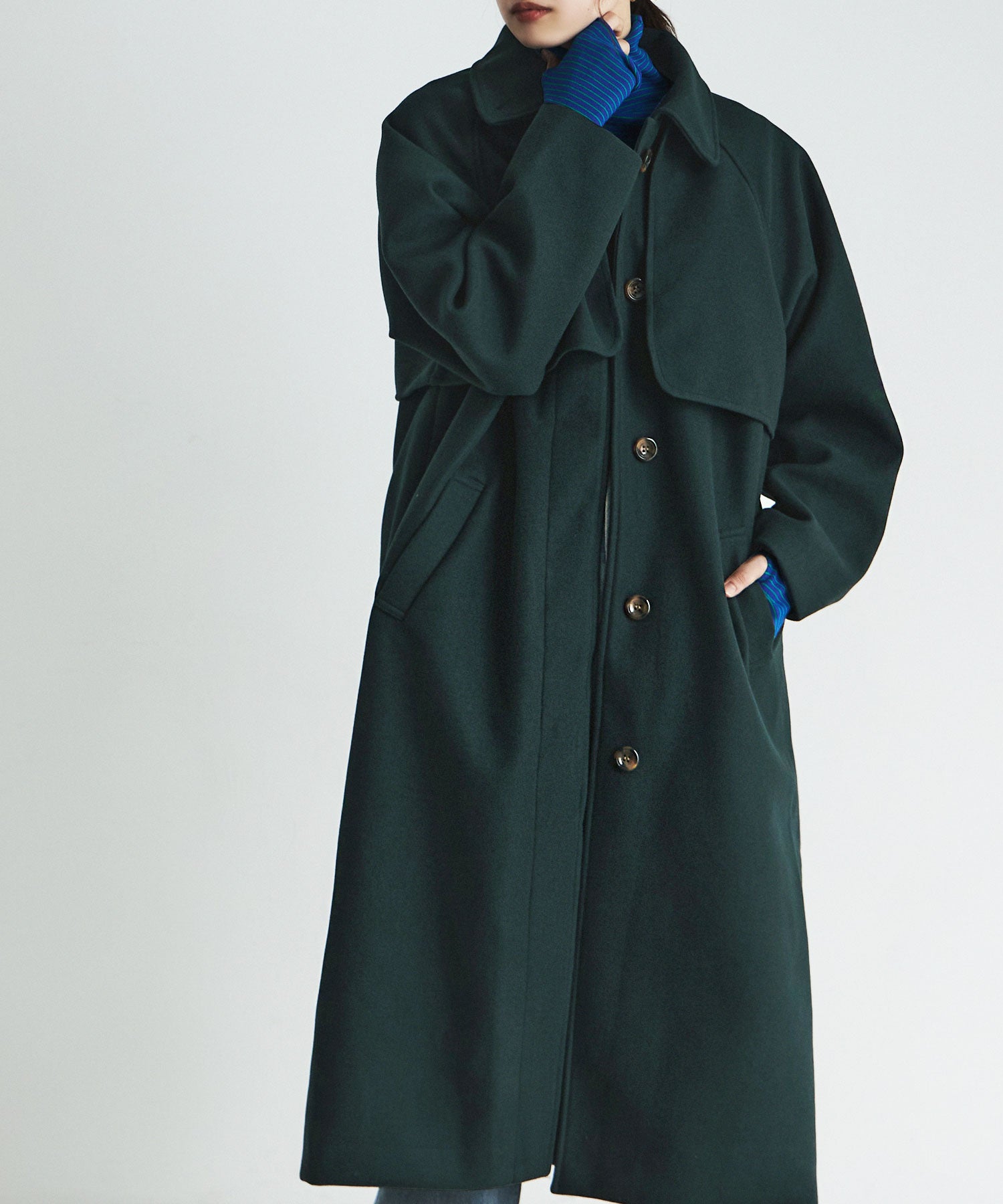 スタンドカラー＆ステンカラー2wayロングコート｜コート・ジャケット