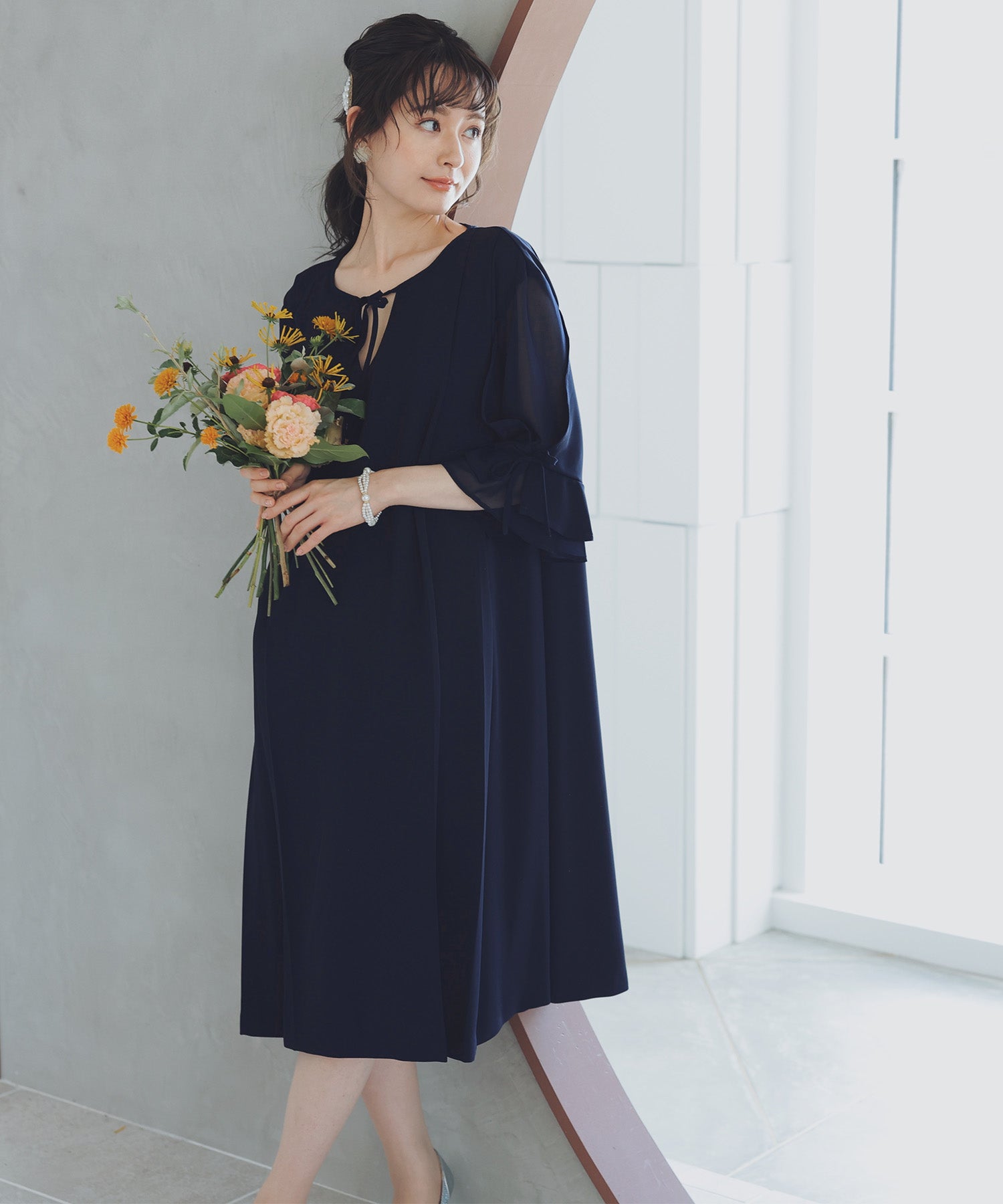 授乳口付きマタニティパーティードレスワンピース 結婚式｜パーティー