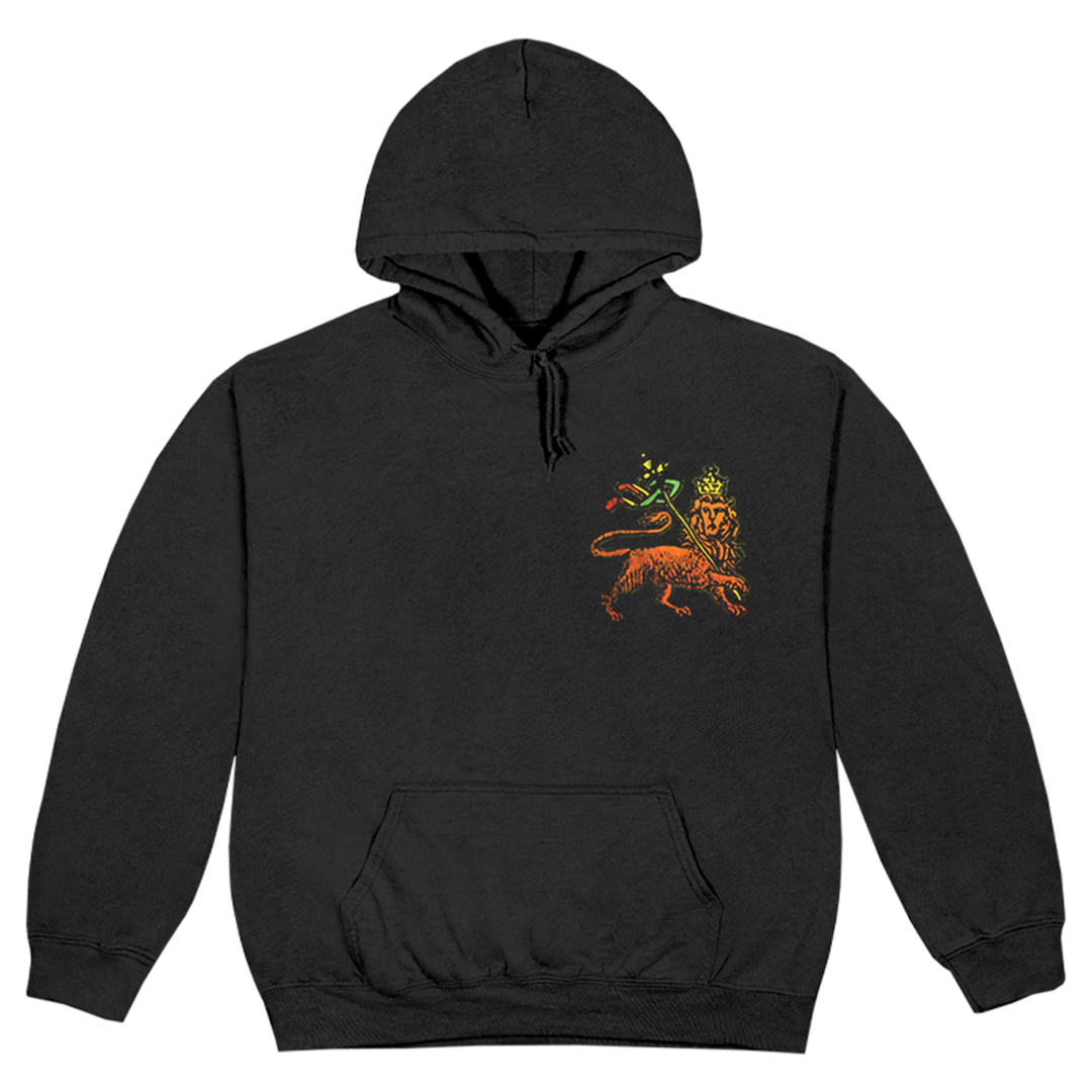Redemption Washed Lion Black Pullover Hoodie - Bob Marley Official