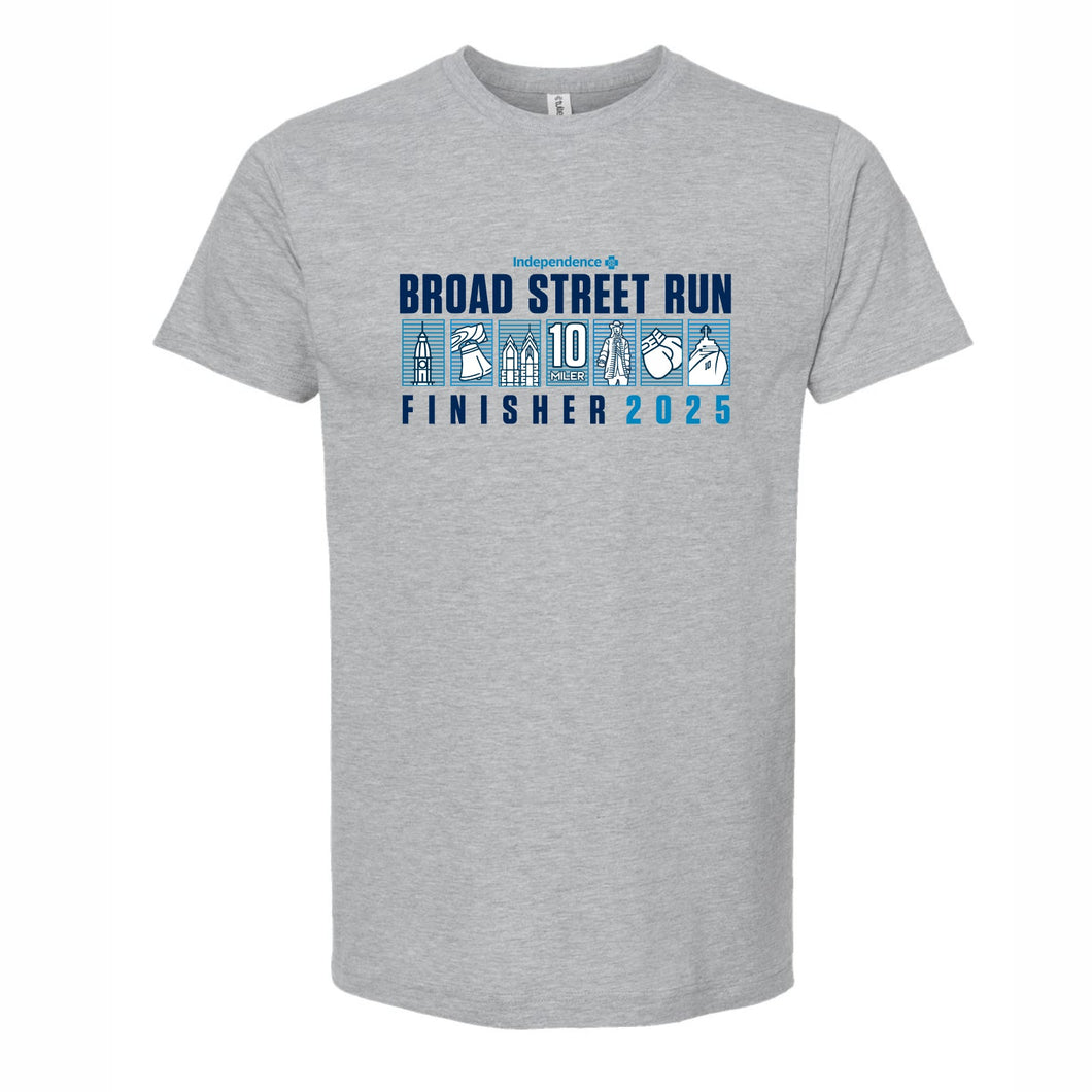 Adult Fashion Tee -Heather Grey- 2025 Finisher – Shop Broad Street Run