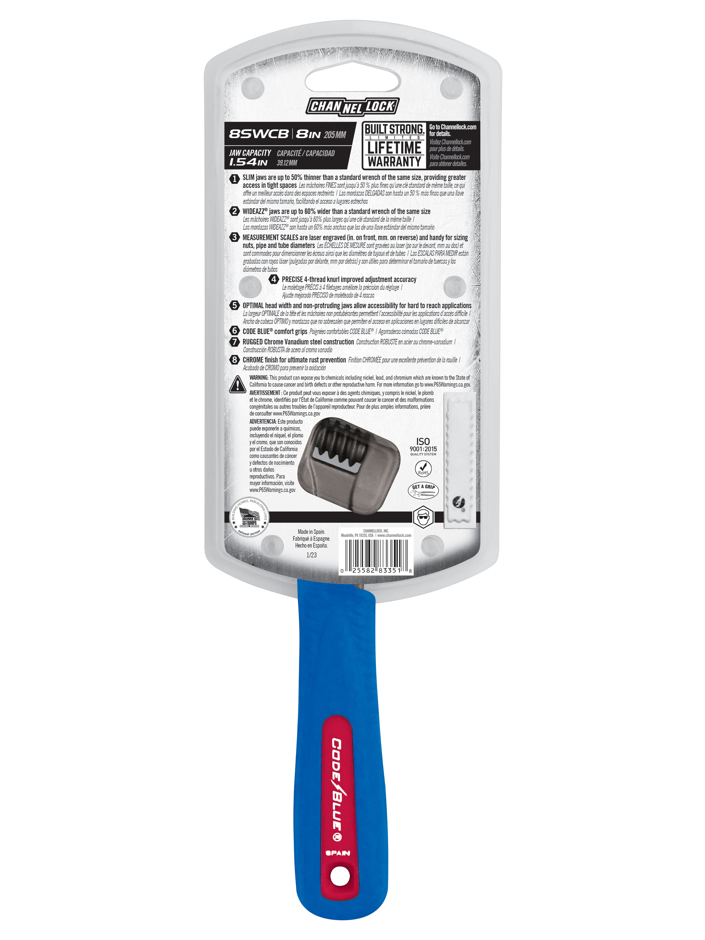 WideAzz® Slim Jaw Adjustable Wrench 8-inch | Shop CHANNELLOCK®