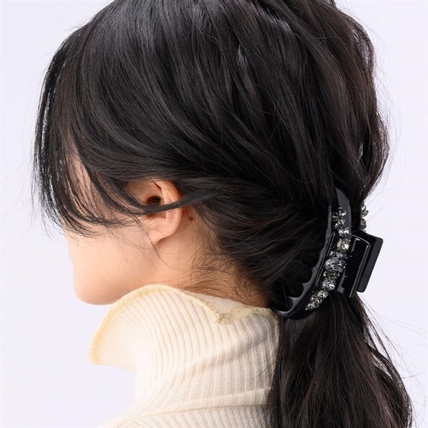 ラインドストーン バンスクリップ(ブラック) | バンスクリップ