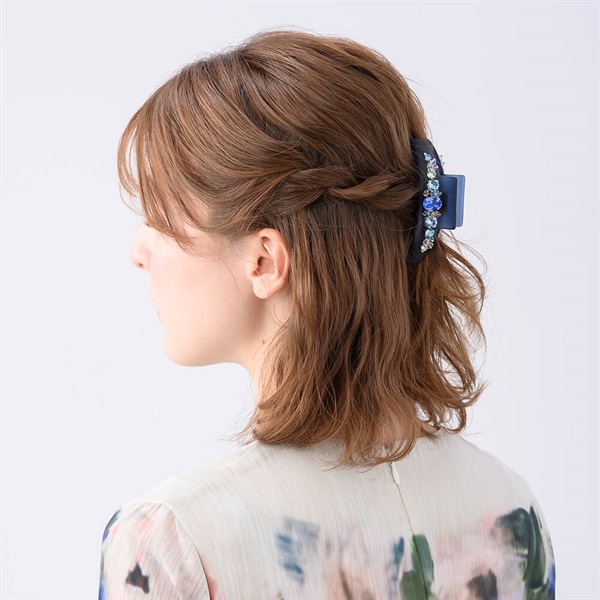 ラインドストーン バンスクリップ(サファイア) | バンスクリップ