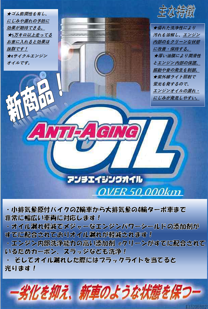 アンチエイジングオイル 15W40 入荷！ | お知らせ | タイヤセレクト