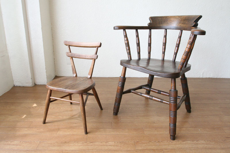 アーコールErcolスクールチェア イエロードット｜アンティーク家具