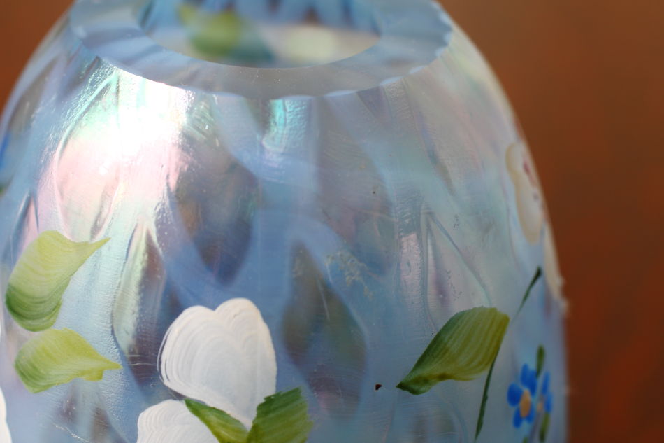 Fentonフェントン ブルー&オパールセント イリデッセンスガラス