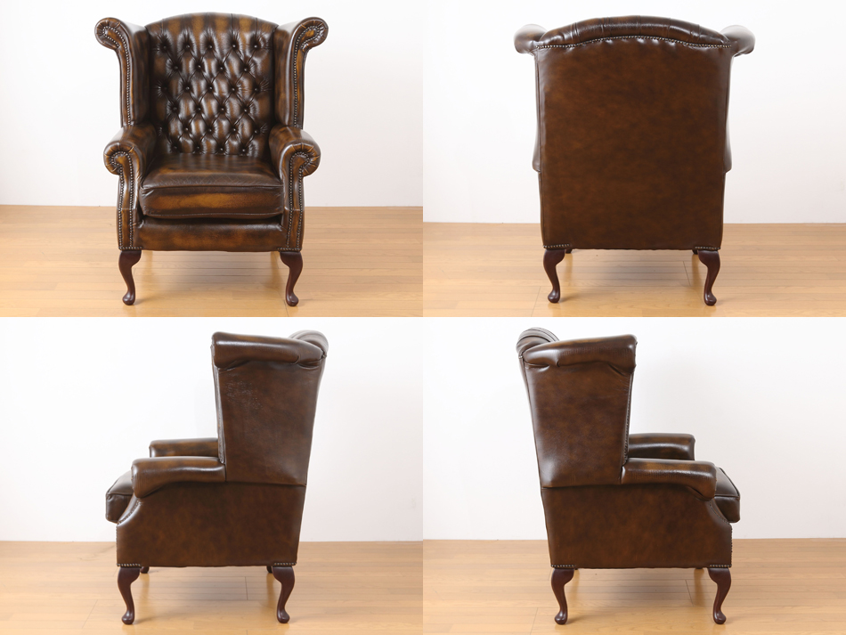 Thomas Lloyd チェスターフィールド アンティークブラウンレザー