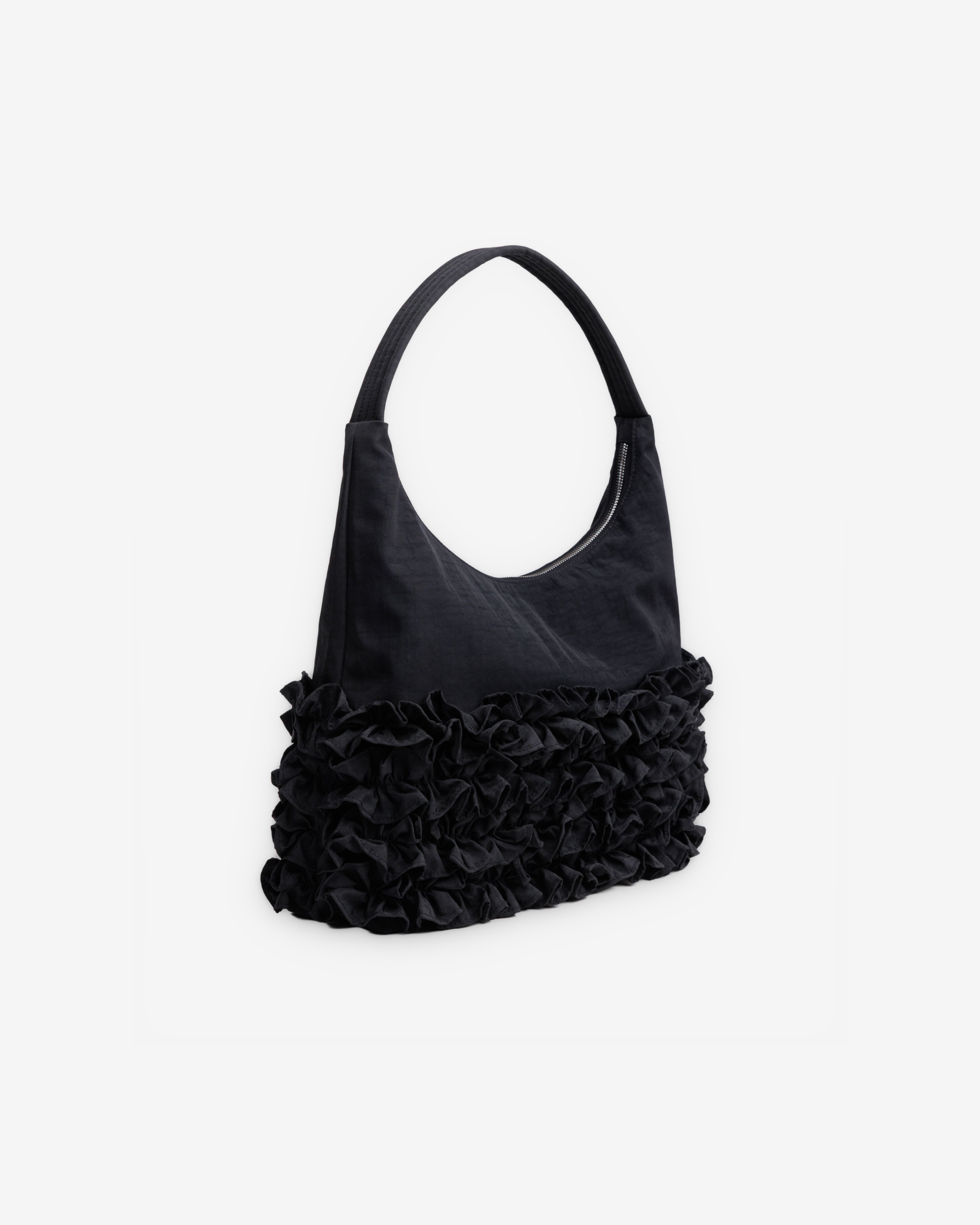 Molly Goddard: Baggu Ruffle Shoulder Bag (Black) | DSML E-SHOP
