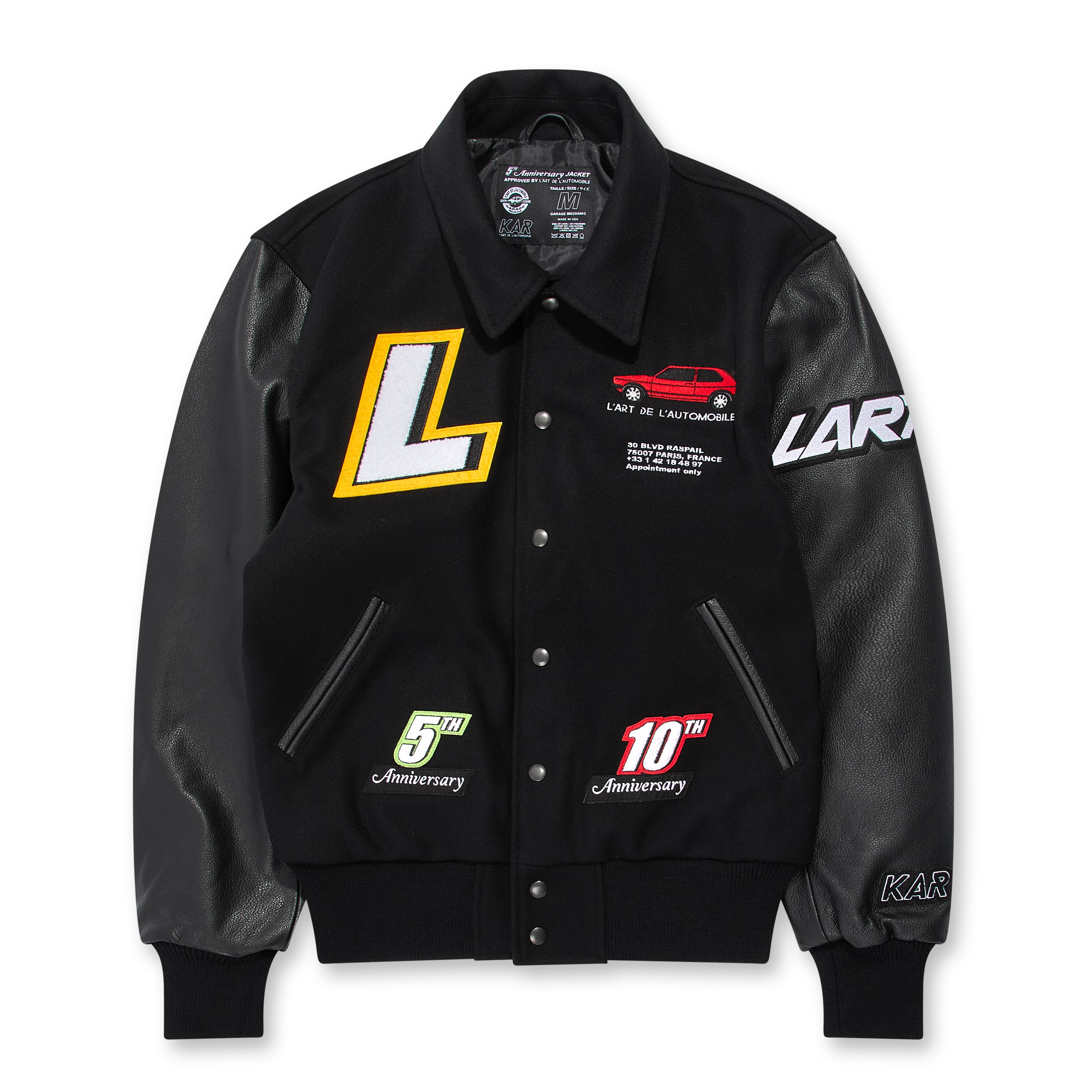 Kar L'Art De L'Automobile: Varsity Jacket (Black) | DSML E-SHOP
