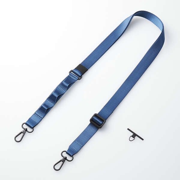 スマホショルダーストラップ/フラットベルト25mm/ループ付/ペール