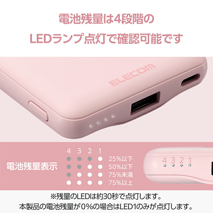 薄型コンパクトモバイルバッテリー(5000mAh/3A/C×1＋A×1) | エレコム