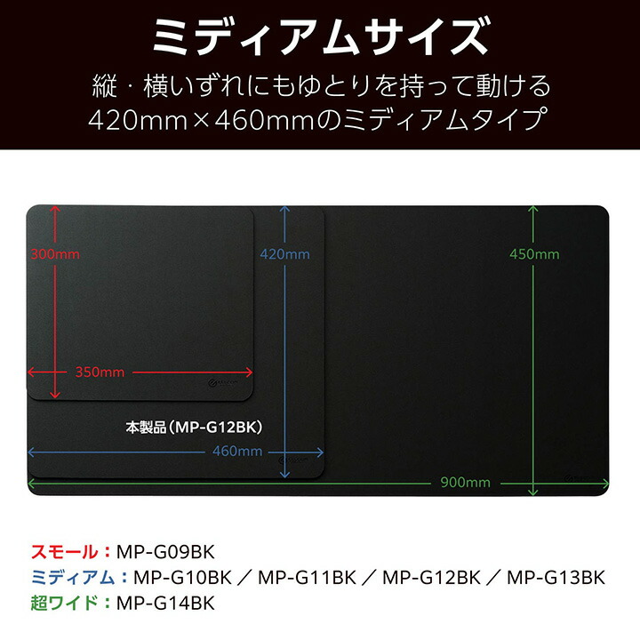 ゲーミングマウスパッド(粗目クロス/スピード/ミディアム) | エレコム