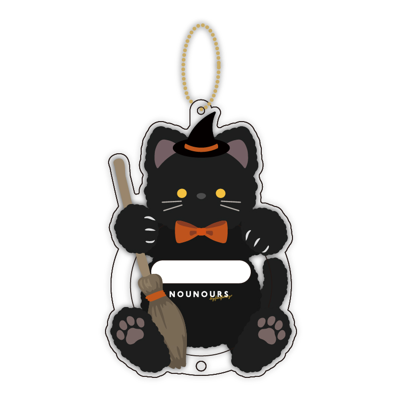 缶バッジアクリルフレーム アニマル ハロウィン ウィッチくろねこ