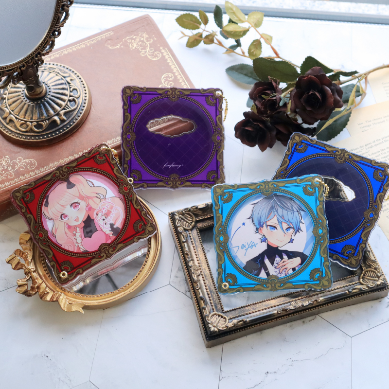 缶バッジアクリルフレーム75mm クラシックフレーム レッド| FUKUYA