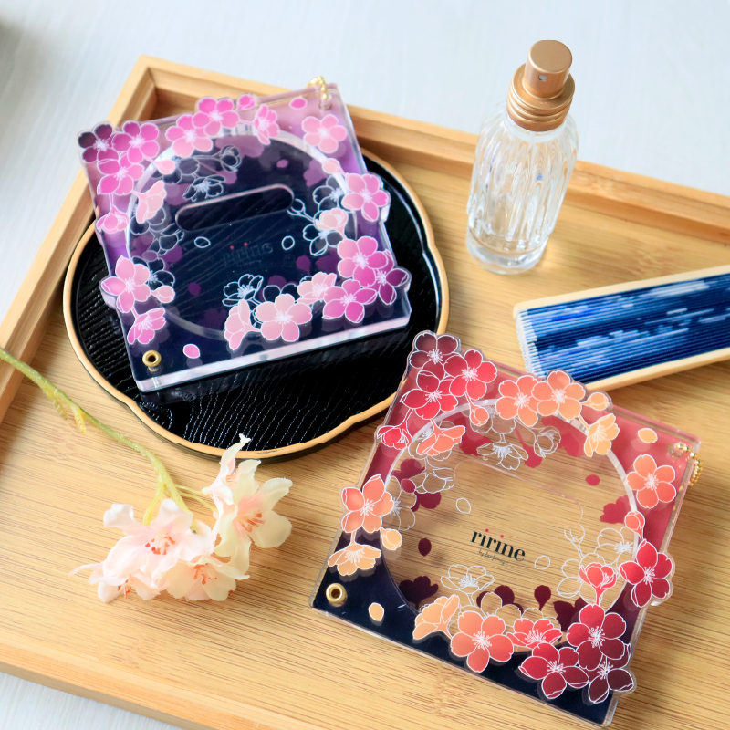 缶バッジアクリルフレーム75mm 夜桜 緑| FUKUYA ONLINE フクヤオンライン