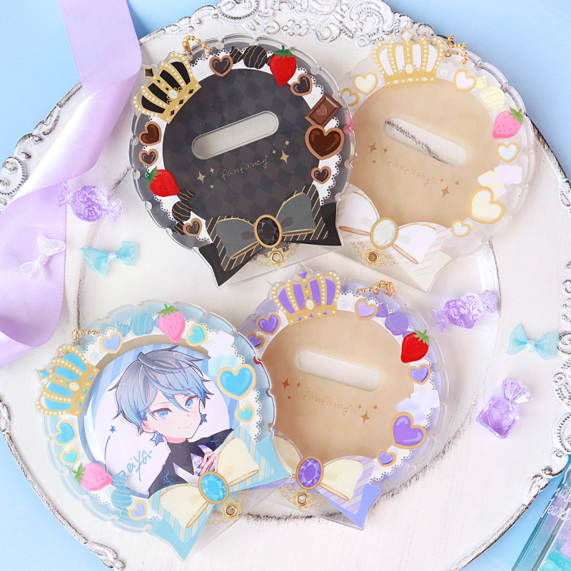 缶バッジアクリルフレーム75～80mm スイーツロゼット オレンジ| FUKUYA