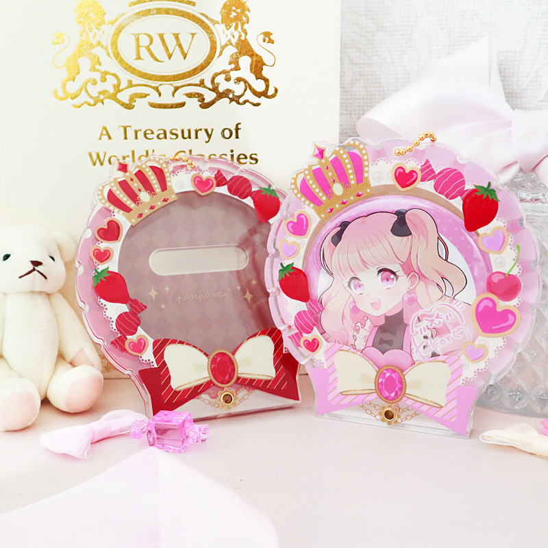 缶バッジアクリルフレーム75～80mm スイーツロゼット ホワイト| FUKUYA