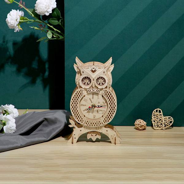 木製パズル フクロウ時計 | がくぶん特選館｜創業100周年