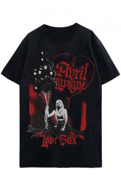 AVRIL LAVIGNE UNISEX T-SHIRT: LOVE SUX (BACK PRINT) / ロック