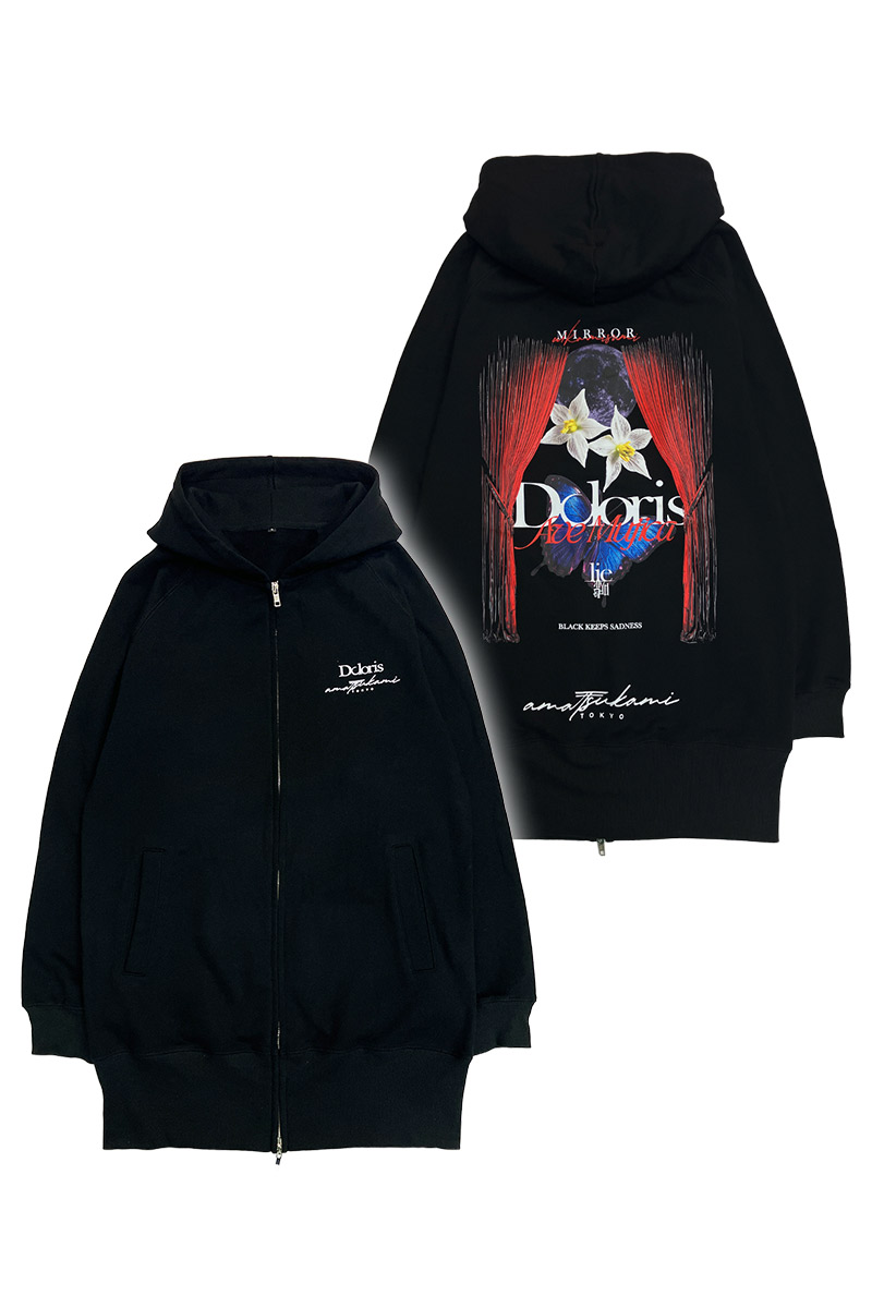 予約商品】ドロリス×アマツカミ コラボ限定ロング丈ジップ・パーカー