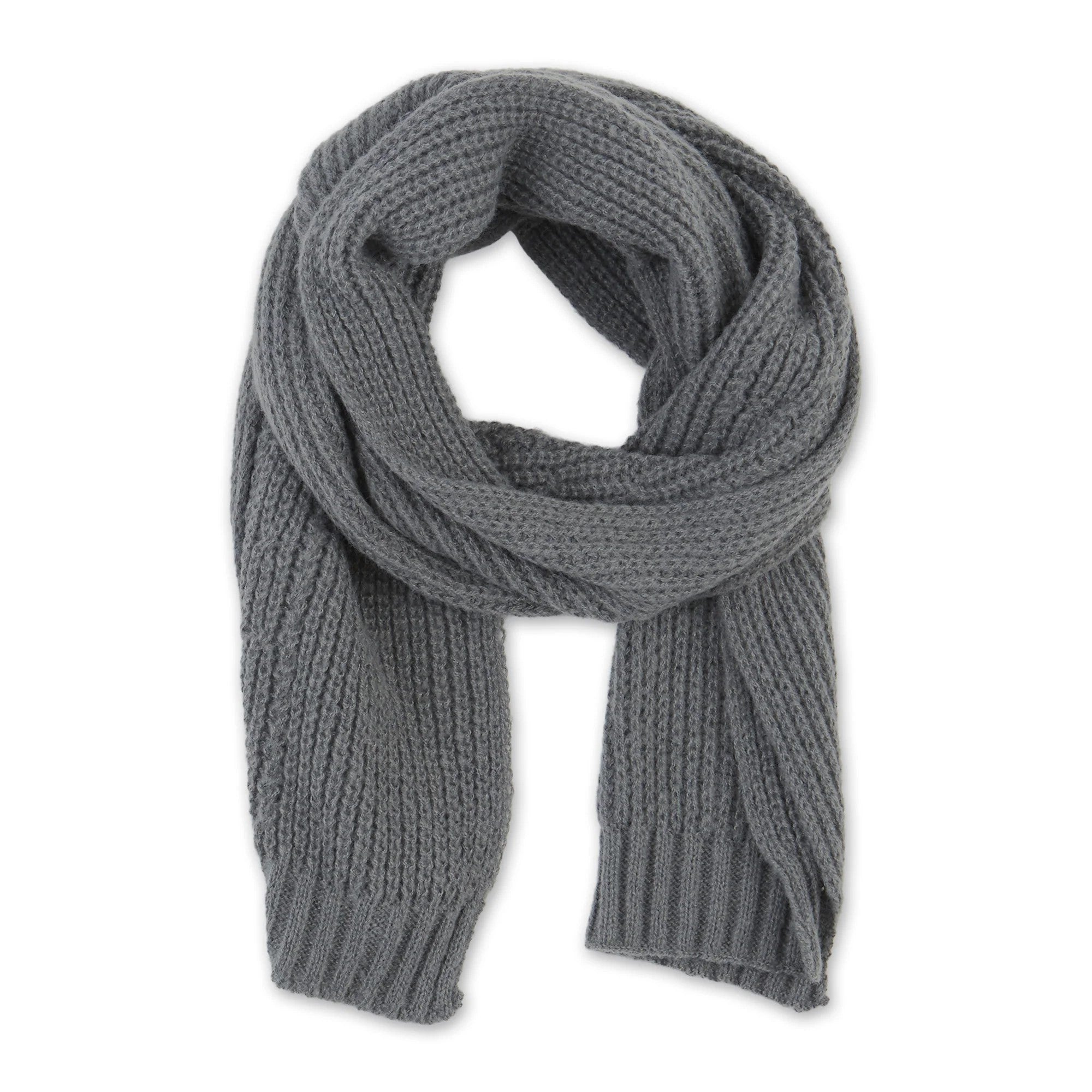 Kenzie Gray Knit Scarf | Winter Chunky Knitted Neck Scarf Scarves