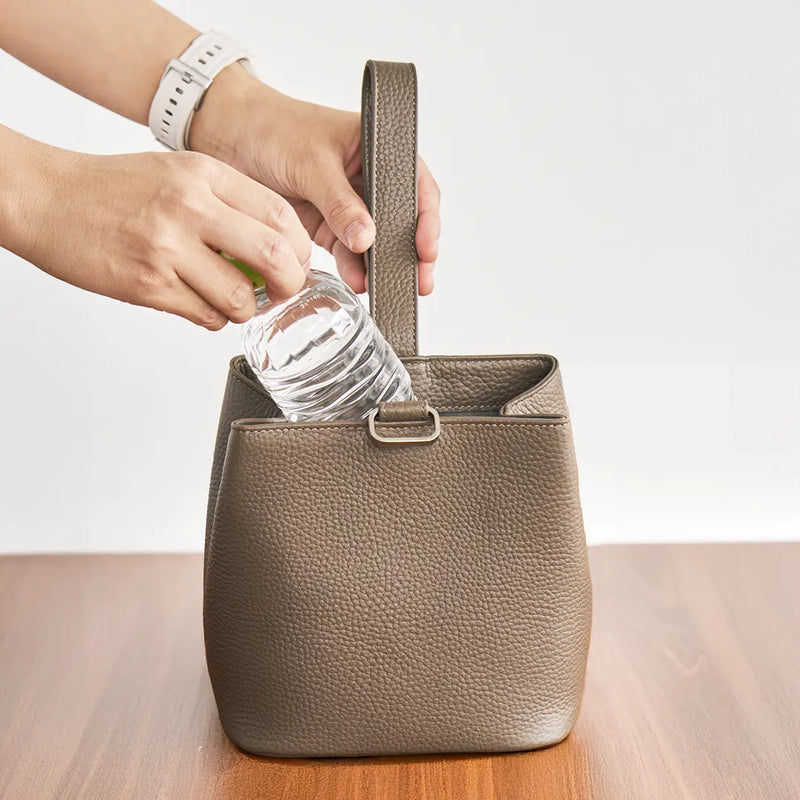 巾着レザーバッグ トープ – HushTug