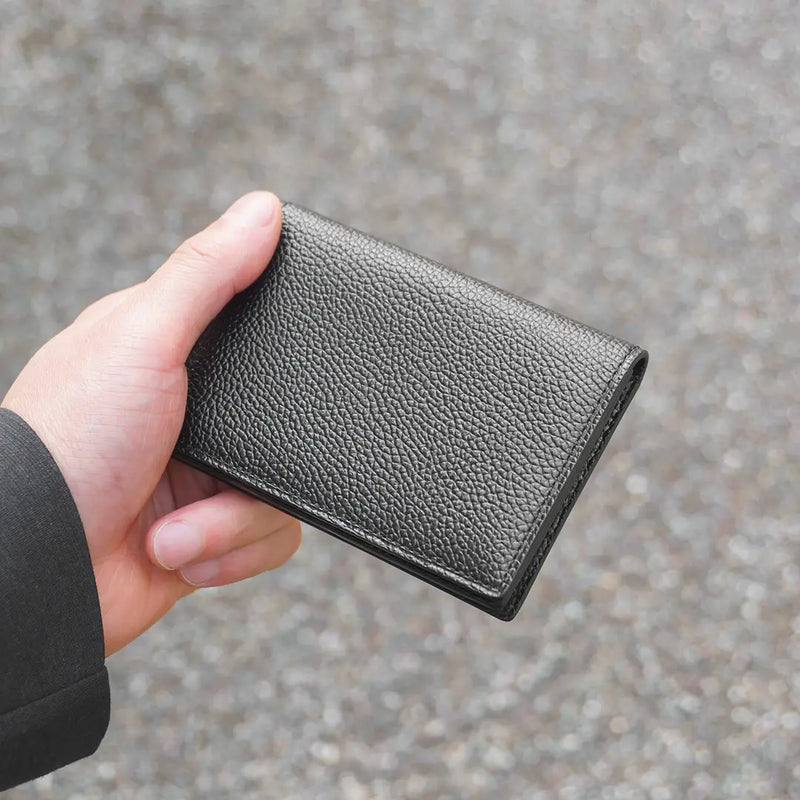 ピュアシュリンクレザー レザーカードケース ブラック – HushTug