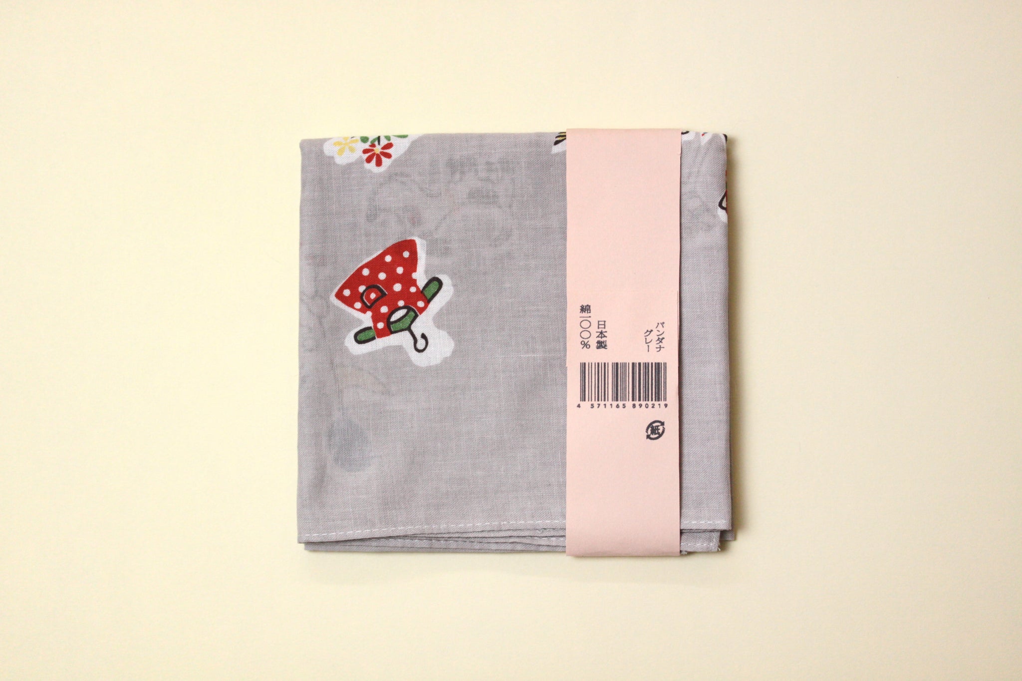 サザエさん 復刻図案 バンダナ グレー – 長谷川町子美術館 通信販売部