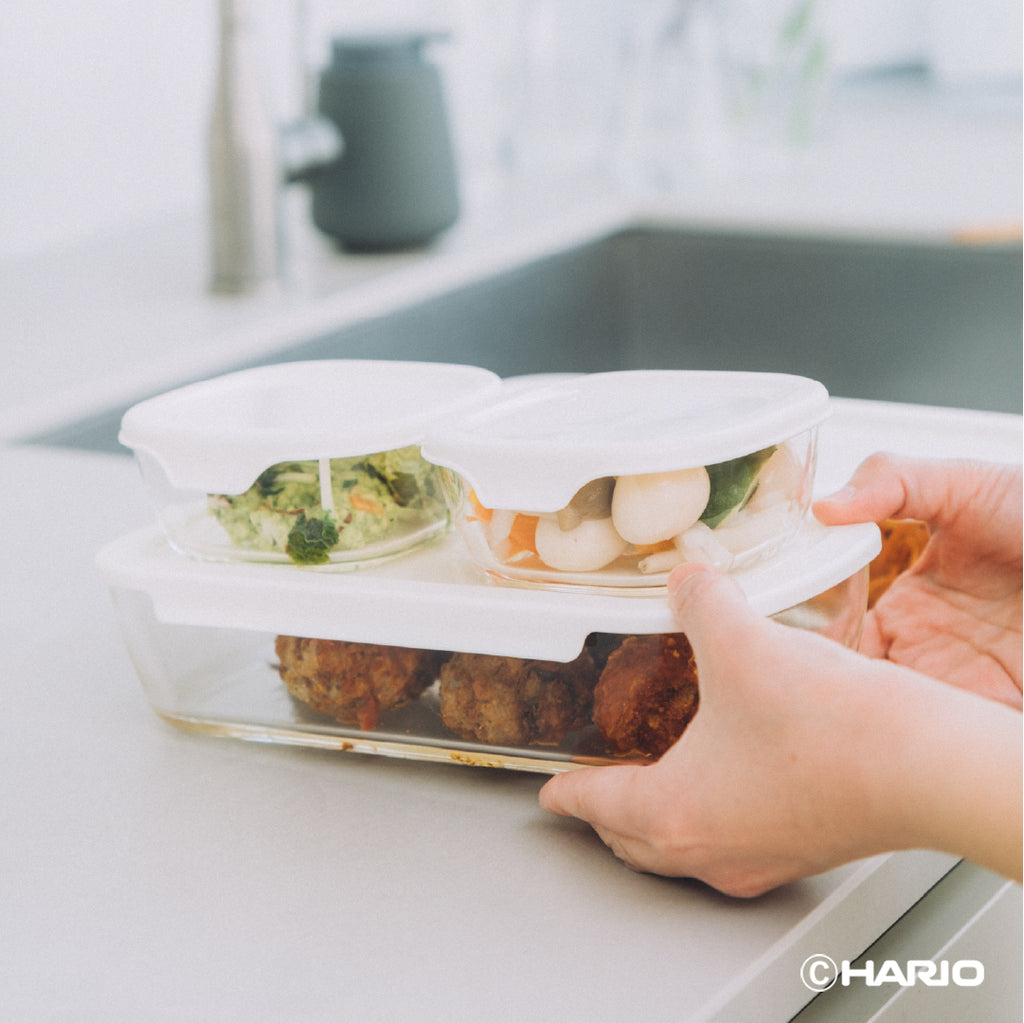 スタッキング耐熱ガラスコンテナ M 3個セット – HARIO NETSHOP