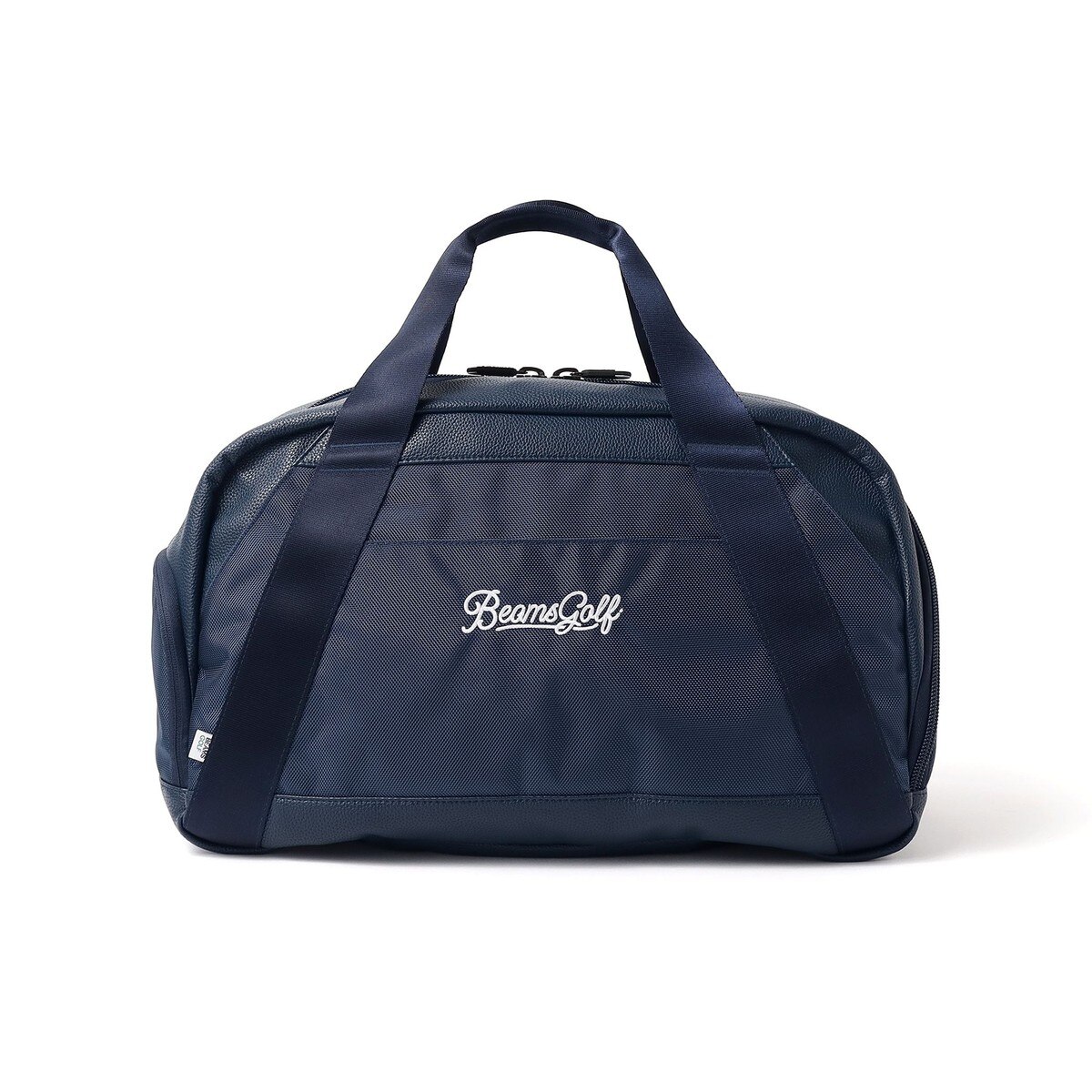 スクリプトロゴ ネイビー シューズポケット付きボストンバッグ