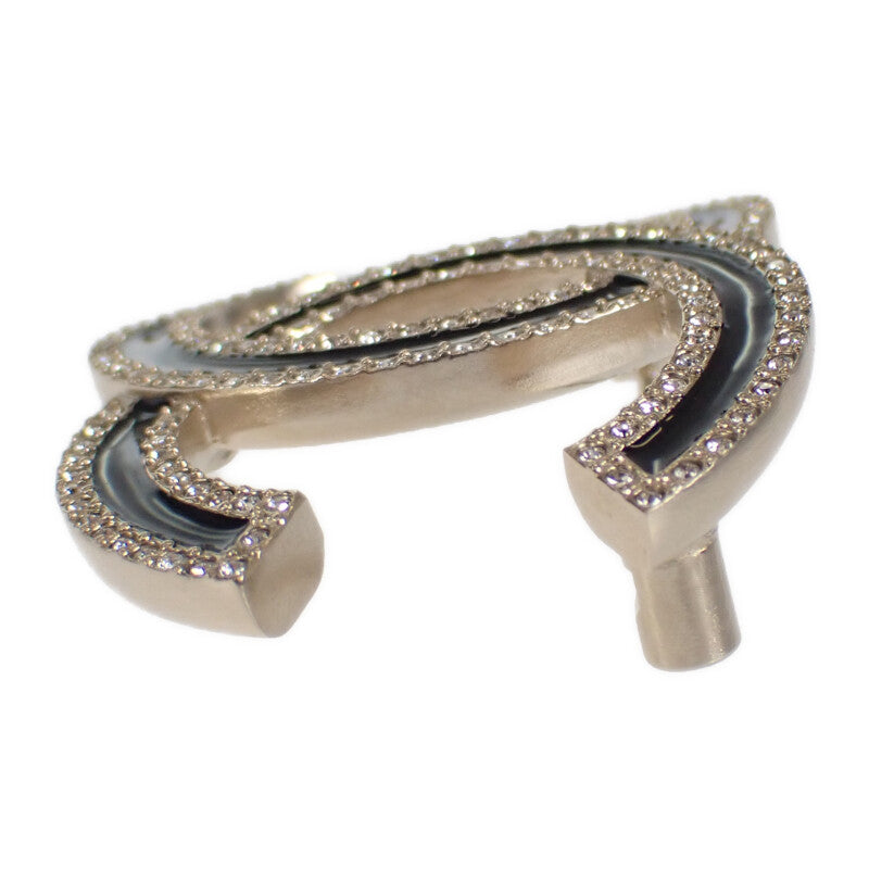 シャネル CHANEL ココマーク ブローチ メタル クリスタル ゴールド