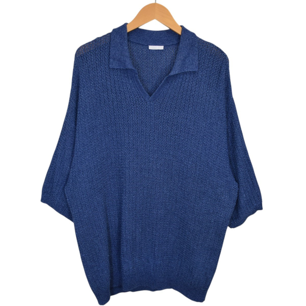 Blanc YM(ブランワイエム) Skipper Knit Shirtスキッパーニット ブルー