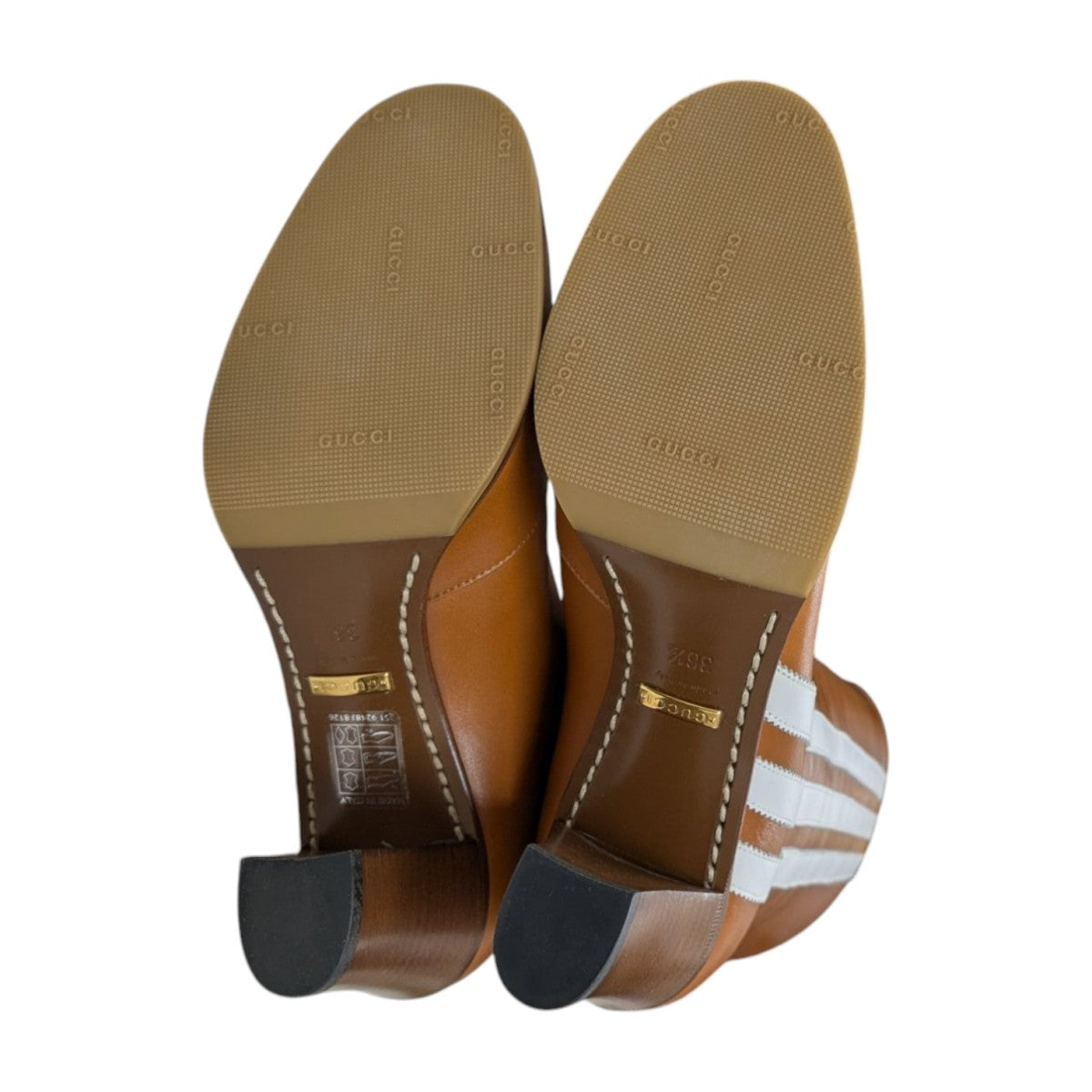 GUCCI×adidas originals レザーロングブーツ 715584 ブラウン サイズ