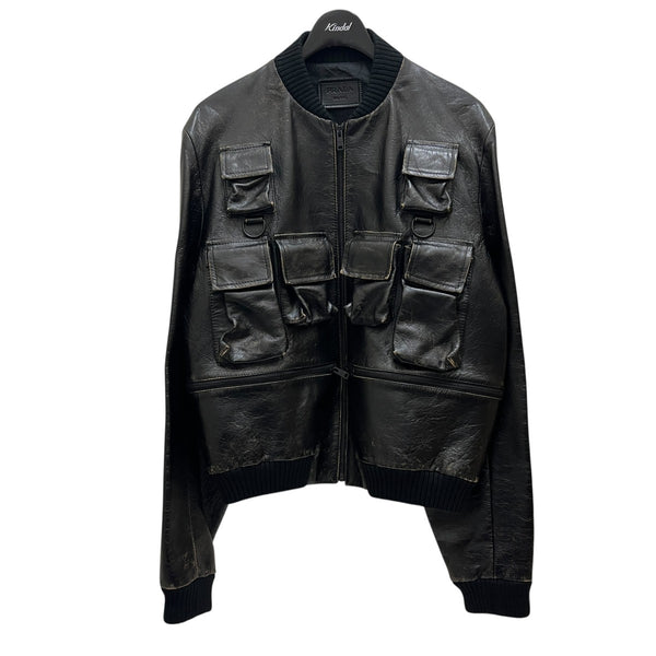 PRADA(プラダ) レザージャケットUPW493 UPW493 ブラック サイズ 52