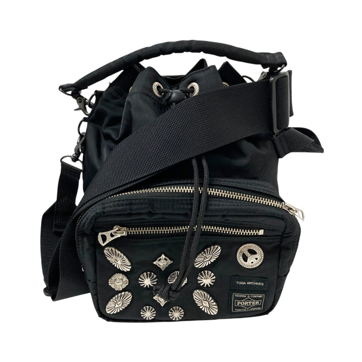 PORTER×TOGA ARCHIVES STRING BAGスタッズ装飾ショルダーバッグ