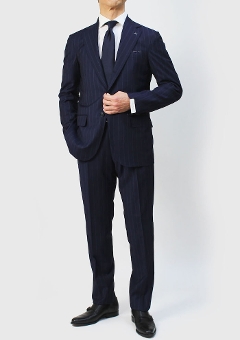 デ ペトリロ / De Petrillo / ワンプリーツ スーツ / ウール チョーク