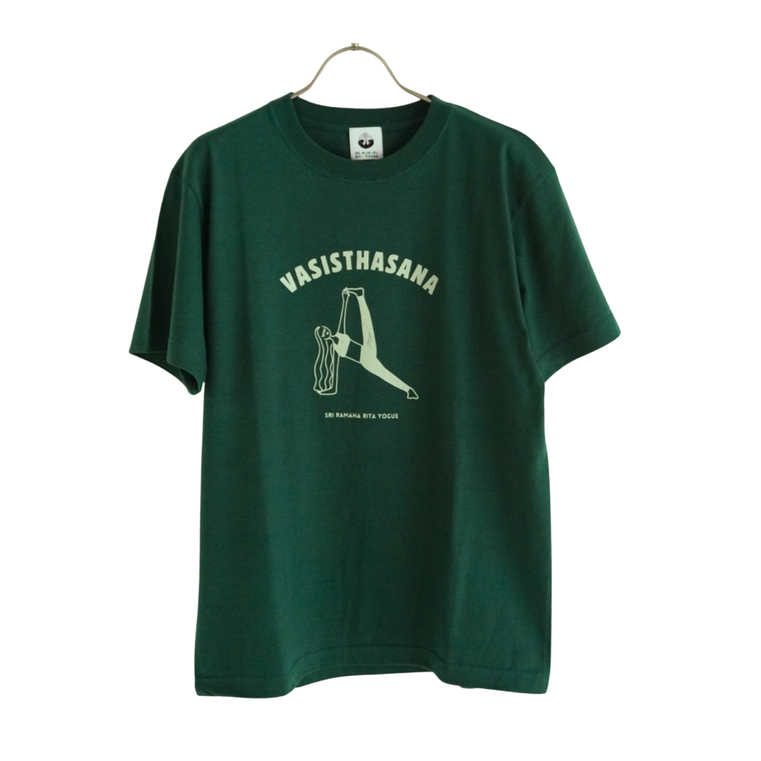 SRI.RAMANA.RITA.YOGUE VASISTHASANA Tシャツ（グリーン×セージ