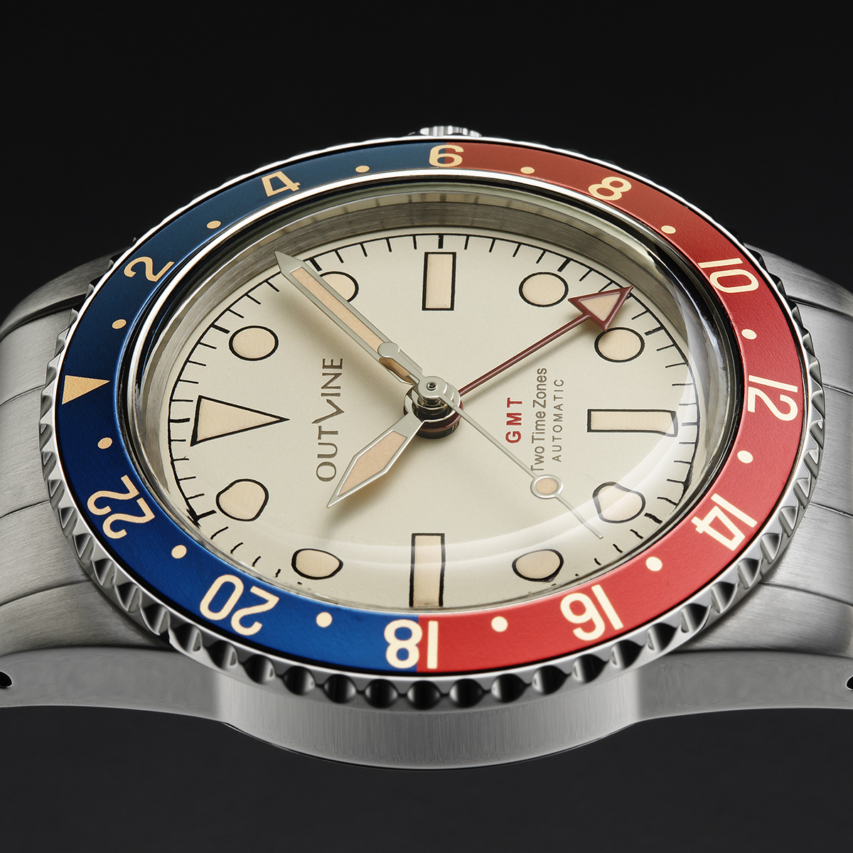 アウトライン・ジーエムティ1960（ペプシ・ホワイト）Cal.Miyota9075