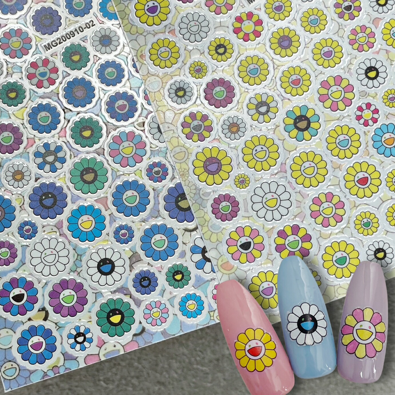 ニコちゃんお花ネイルシール 楽天市場】ネイルシール【1枚】カラフル