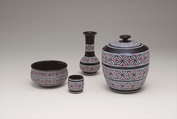 楽天市場】皆具 紺紫交趾 菊唐草 谷口菁嵐作（桐箱） : 茶道具商 左座園