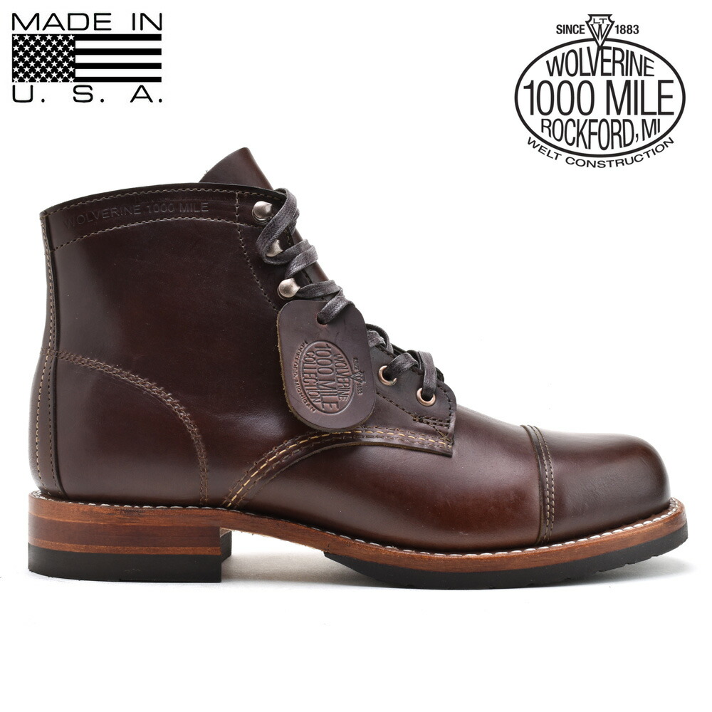 楽天市場】ウルヴァリン 1000マイルブーツ ブラウン ホーウィンクロム