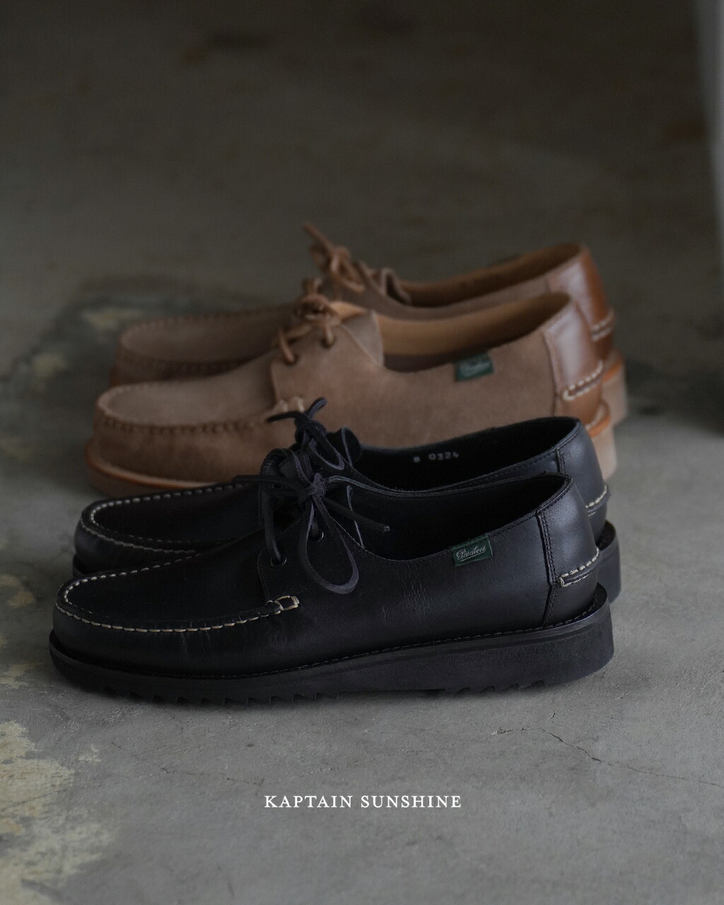 楽天市場】【KAPTAIN SUNSHINE×PARABOOT】Domingue deck shoes Brown