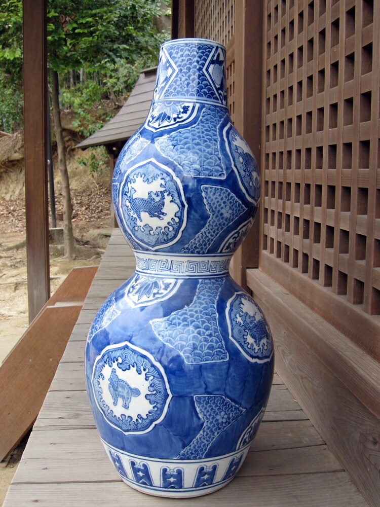 楽天市場】□龍香堂□☆【中国骨董品】青色人物絵付細口瓶330mm