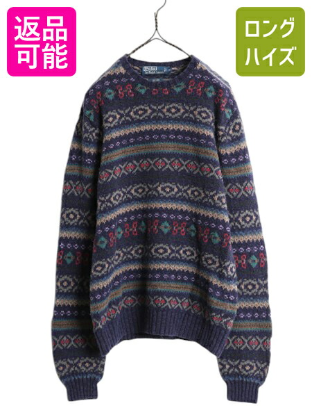 楽天市場】手編み 90s POLO RALPH LAUREN ネイティブ 総柄 ウール