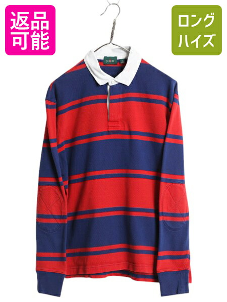 楽天市場】90s □ J CREW ボーダー 長袖 ラガー シャツ ( メンズ