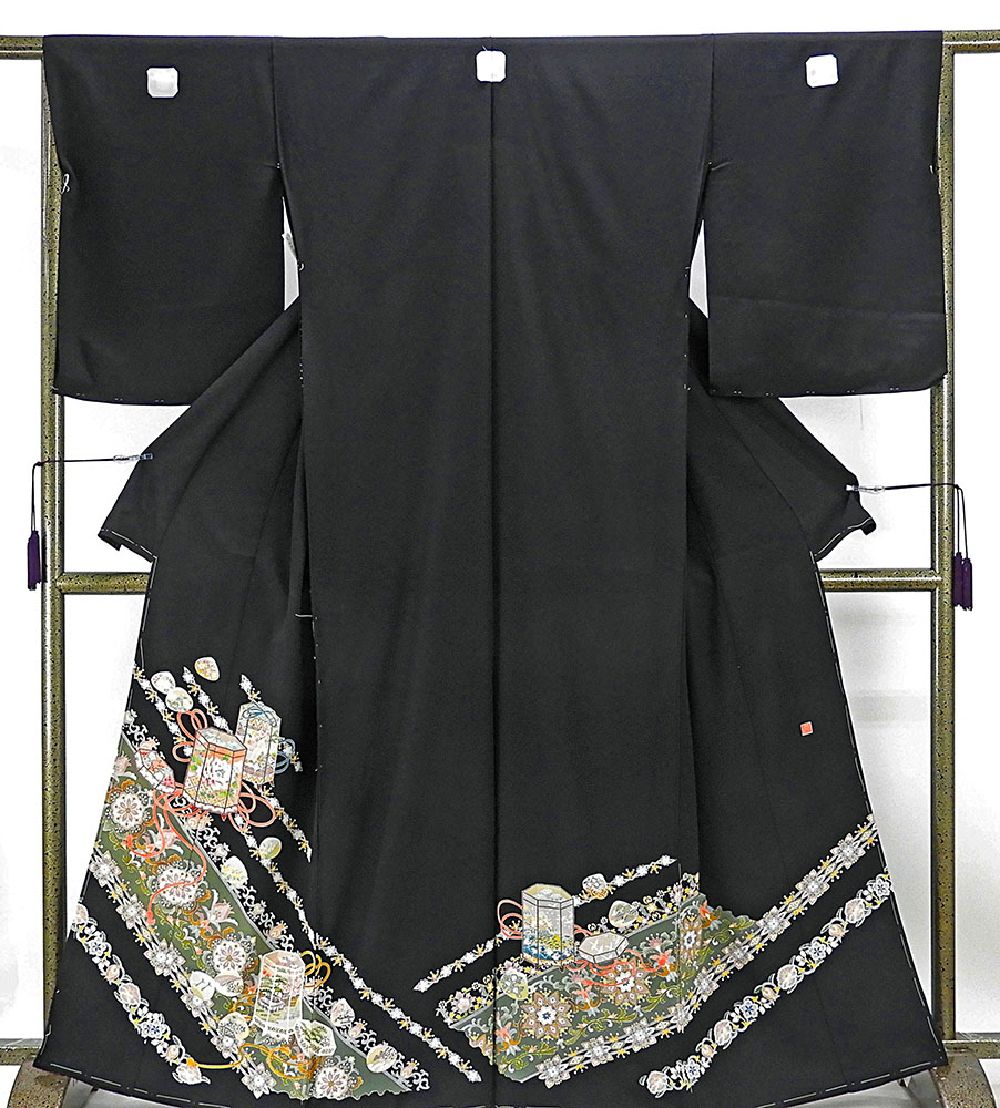 楽天市場】留袖 正絹 加賀友禅 奥原一就作 黒留袖 未仕立 仮絵羽 着物