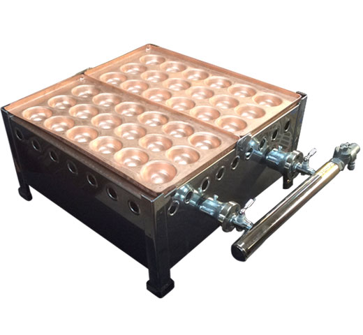 楽天市場】LPG専用 業務用 たこ焼き器 2連 18穴( 銅板たこ焼き機 47mm